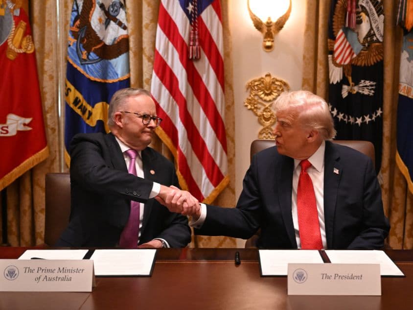 Albanese visits Trump as US democracy circles a golden drain