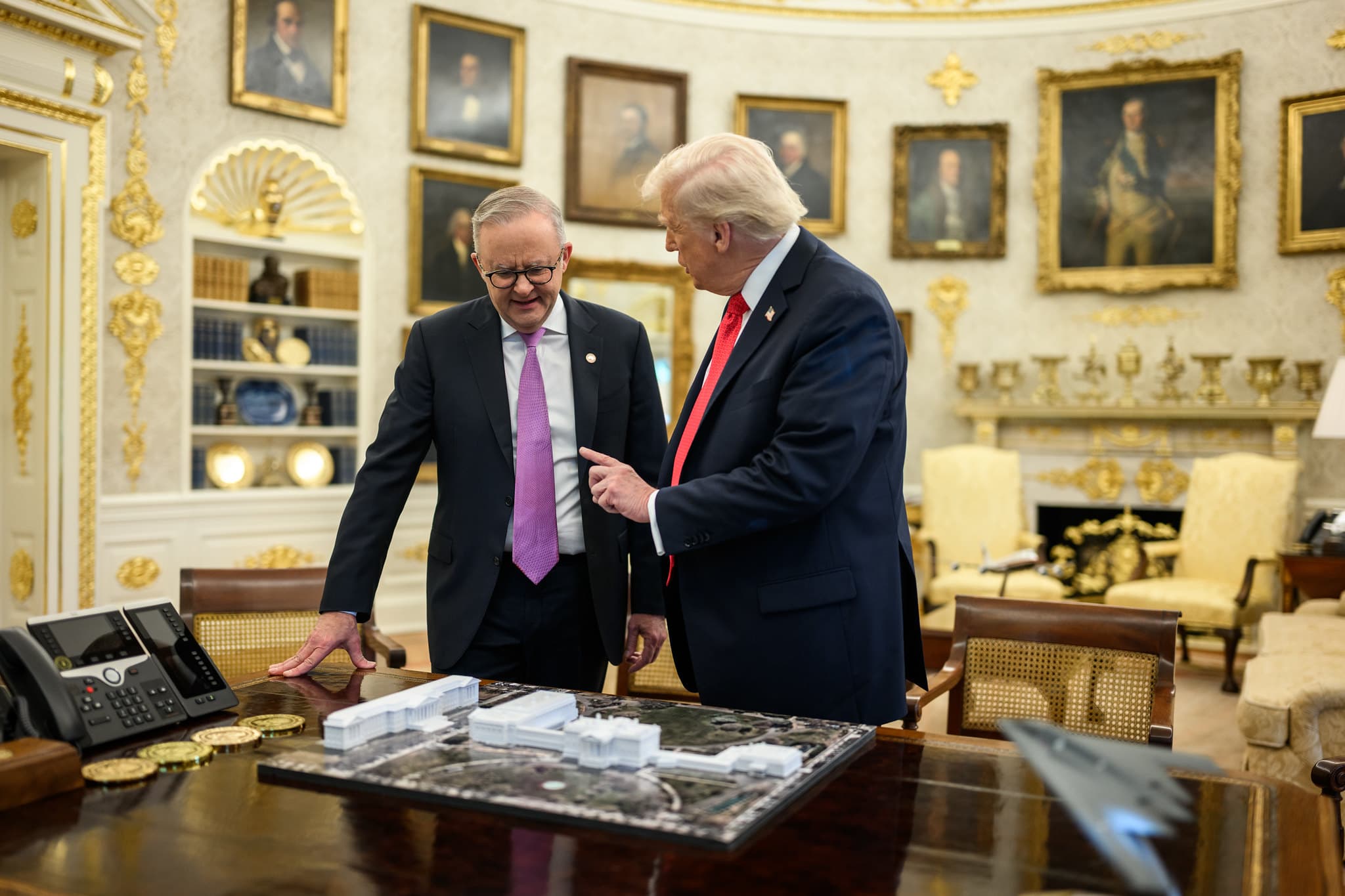 Albanese visits Trump as US democracy circles a golden drain